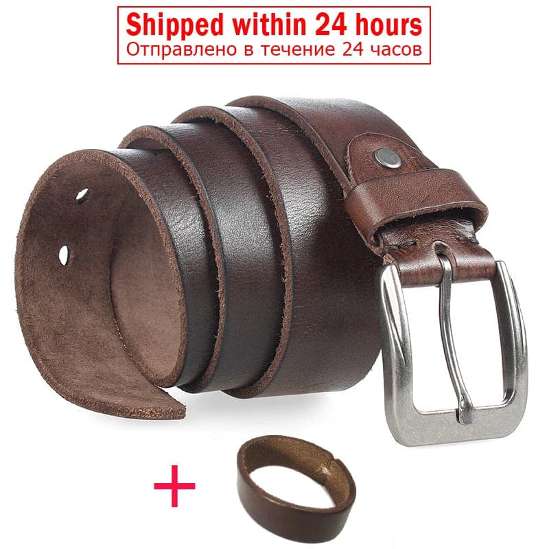 MEDYLA Men Top Layer Leather  Casual High Quality Belt Vintage Design Pin Buckle Genuine Leather Belts For Men Original Cowhide - Boutique Beauté Santé 