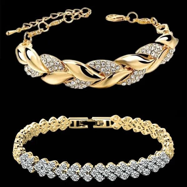 Luxury Love Braided Leaf Bracelet Charm Crystal Wedding Bracelets for Women Anniversary Valentines Day Gifts Aesthetic Jewelry - Boutique Beauté Santé 