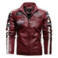 Blouson aviateur en cuir PU brodé pour hommes, pardessus de motard vintage, vestes de sourire à fermeture éclair, patchwork décontracté, moto, automne - Boutique Beauté Santé 