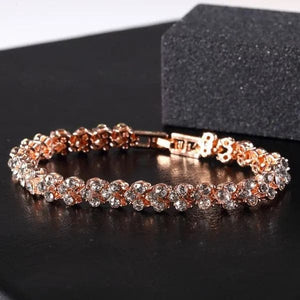 Luxury Love Braided Leaf Bracelet Charm Crystal Wedding Bracelets for Women Anniversary Valentines Day Gifts Aesthetic Jewelry