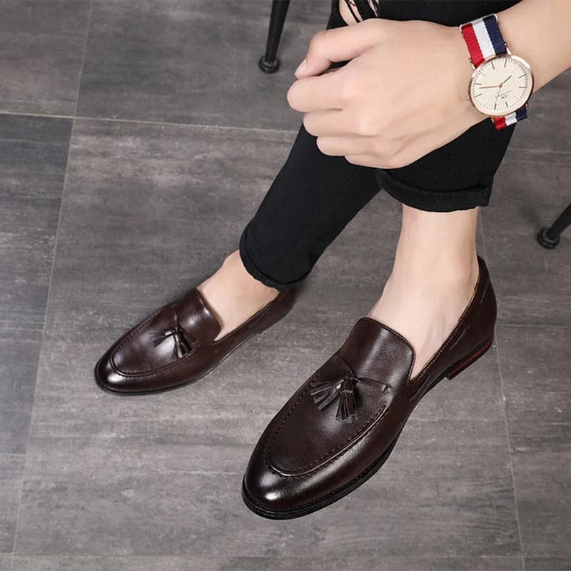 Spring/Autumn New Classic Men Business Shoes British Breathable Simple Tassel Style Casual Dress Shoes Mens Loafers Size 37-48 - Boutique Beauté Santé 