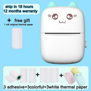 Mini Printer Bluetooth WiFi Connected Thermal Paper Label Mobile Phone Photo Title Note Pockt Portable Student Error Maker