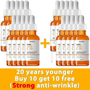 Vitamin C Wrinkle Remover Face Serum Lifting Firming Fade Fine Lines Anti-aging Essence Whitening Brighten Nourish Skin Care