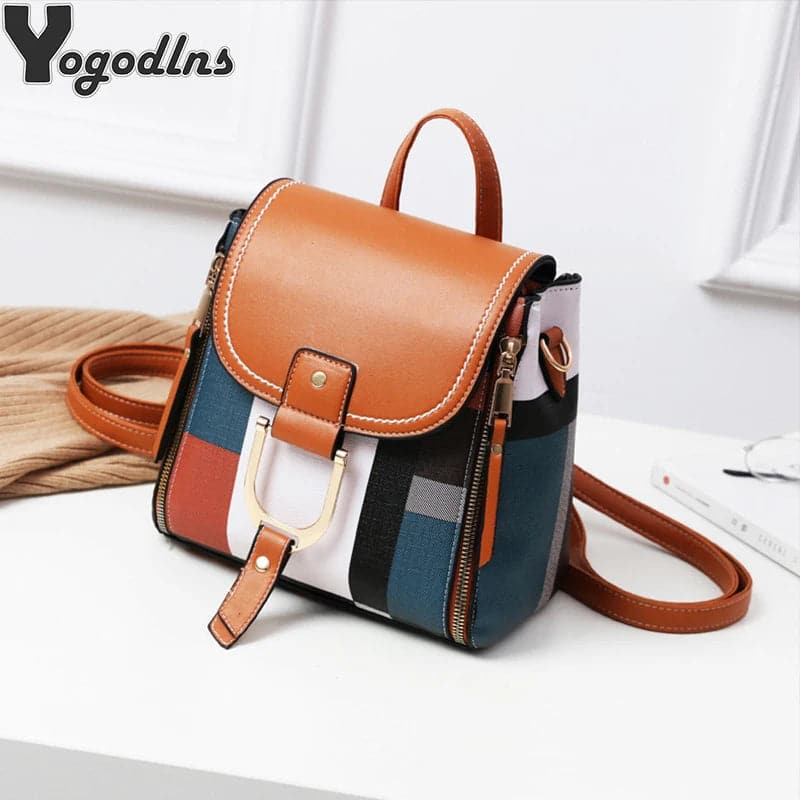 High Quality PU Leather Women Backpack Bag for Girls Teenage Shoulder School Bag Multi-use Daypack Knapsack Hand Bag Crossbody - Boutique Beauté Santé 