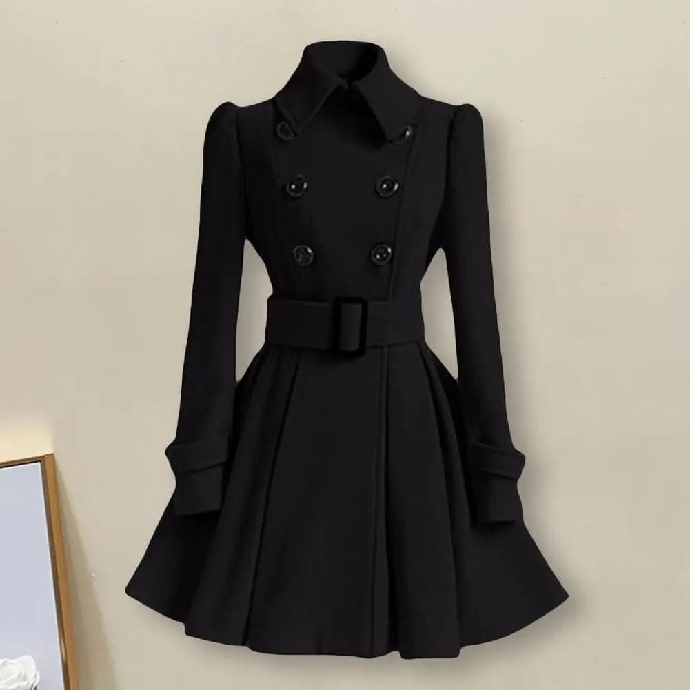 S-XXL New Fashion Classic Winter Thick Coat Europe Belt Buckle Trench Coats Double Breasted Outerwear Casual Ladies Dress Coats - Boutique Beauté Santé 