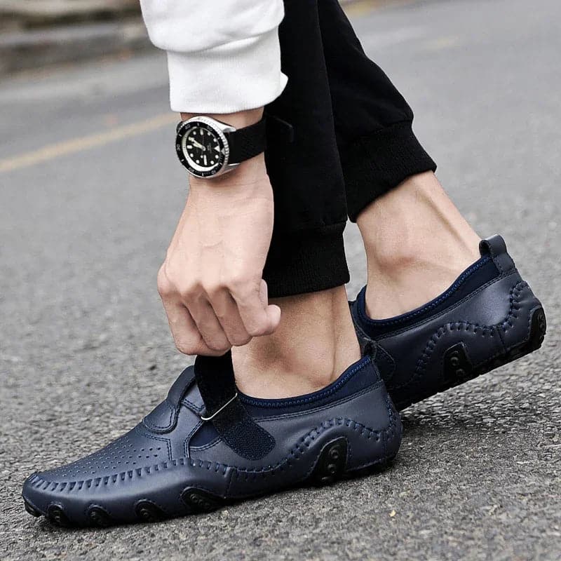 Genuine Leather Men Shoes Casual Italian Hollow Out Men Loafers Summer Breathable Driving Shoes Slip on Moccasins Zapatos Hombre - Boutique Beauté Santé 