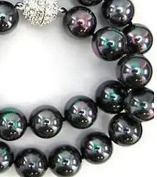 10mm natural black south sea shell pearl necklace round beads high quality fashion clothes elegant women jewelry 18inch