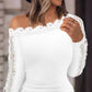 Sexy Off-shoulder White Lace Dress For Women Fashion Party Club Bodycon Miin Women's Dresses Autumn Winter Long Sleeve Slim Robe