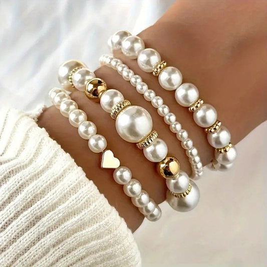 Ensemble de bracelets Pearl Love pour femme, beaux et polyvalents, bijoux élégants et à la mode, 4 ins, haute qualité - Boutique Beauté Santé 