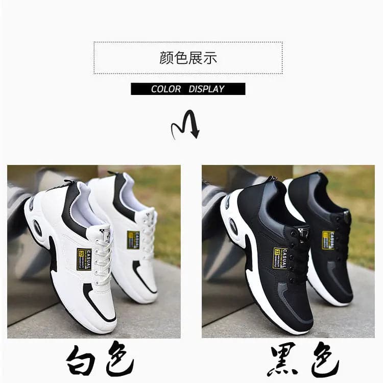 Men's leather shoes low-top casual running shoes all-match student running white tide sneakers shoes M574 - Boutique Beauté Santé 