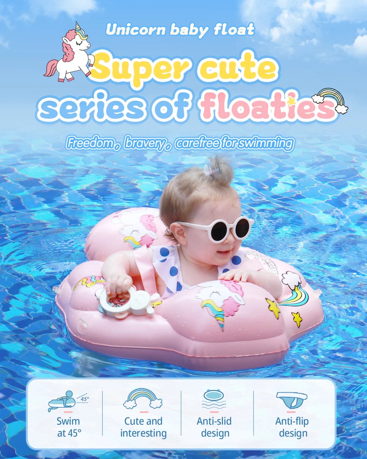 Joli bébé flotteur de piscine gonflable bébé flotteur de natation bébé anneau de flotteur de natation flotteur de piscine pour tout-petits pour 6-30 mois garçons filles flotteur d'entraînement de natation avec siège - Boutique Beauté Santé 