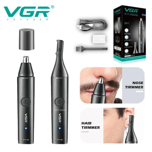 VGR Nez Tondeuse À Cheveux Professionnel Mini Tondeuse À Cheveux Électrique Nez Tondeuse 2 En 1 Rechargeable Étanche V 613