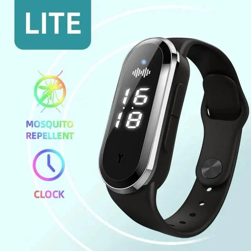 Ultrasonic Mosquitoes Repeller Bracelet Anti Mosquitoes Bite Wristband USB Charging Prevent Mosquitoes Wrist Watch For Camping