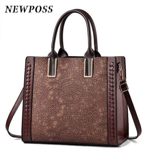 Newposs Valenkuci Leather Handbags Women Bag High Quality Casual Female Bags Trunk Tote Famous Brand Shoulder Bag Ladies Bolsos - Boutique Beauté Santé 