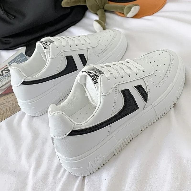 2024 Flats Woman Casual Breathable Female Vulcanized Sports Shoes on Platform Lace Up Woman Comfort Fashion Sneakersy Footwear - Boutique Beauté Santé 