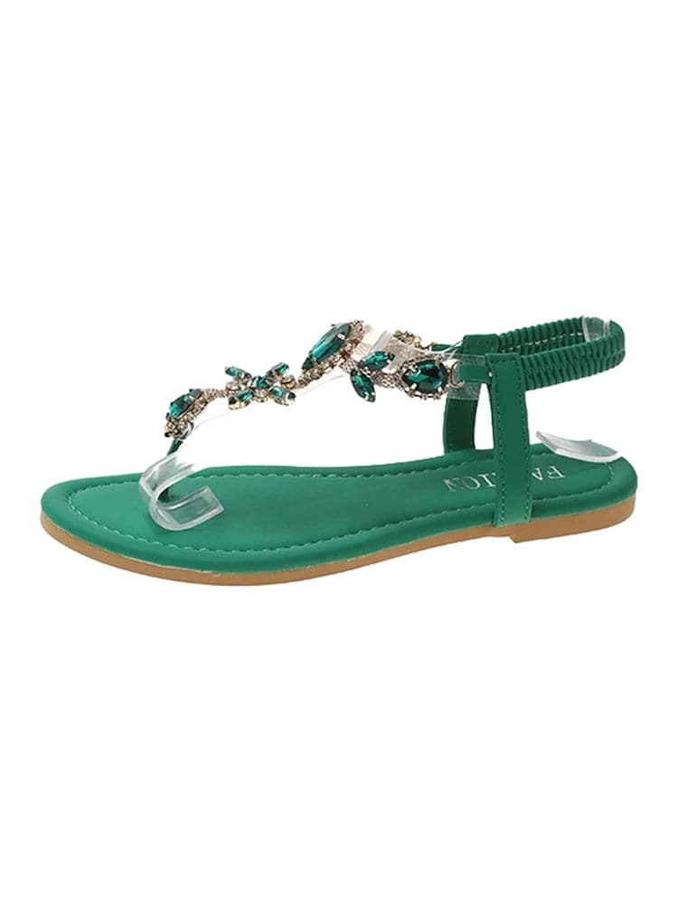 2024 New arrived Summer Flats Sandals Women Crystal Clip Toe Slippers Trend Luxury Brand Ladies Shoes Beach Causal Slides - Boutique Beauté Santé 