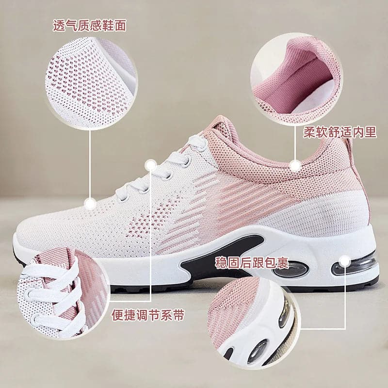 New Running Shoes Ladies Breathable Sneakers Summer Light Mesh Air Cushion Women's Sports Shoes Outdoor Lace Up Training Shoes - Boutique Beauté Santé 