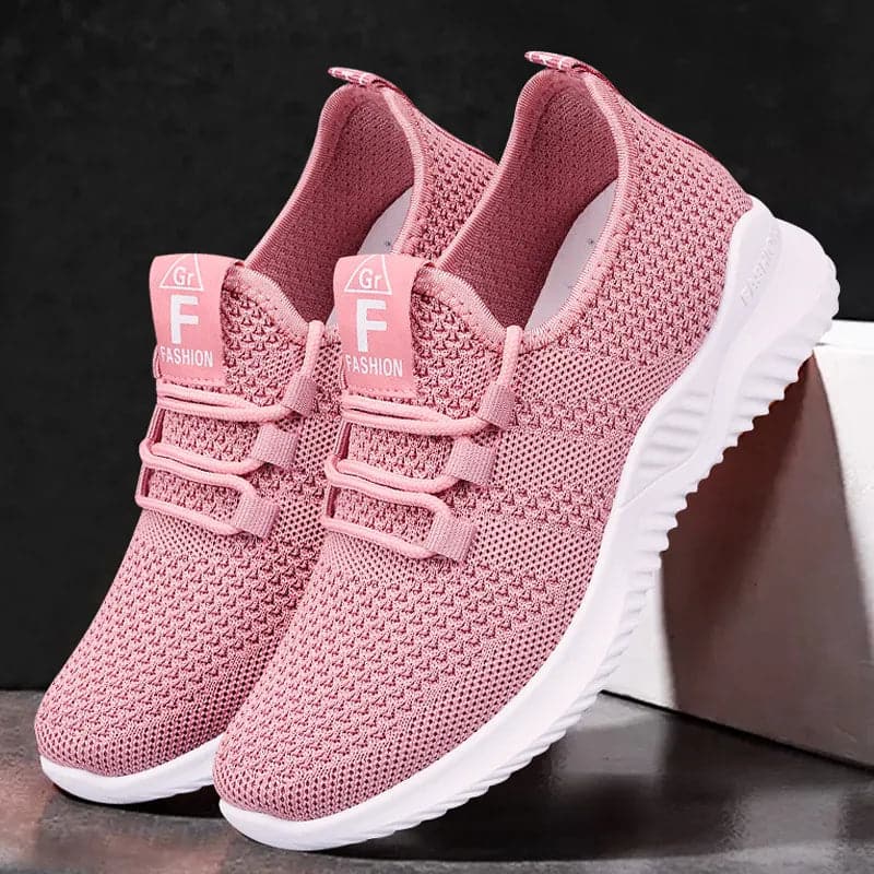 Women's Casual Sneakers Summer Comfortable Breathable Flat Shoes Fashion Women Walking Soft Versatile Lace-Up Running Shoes - Boutique Beauté Santé 