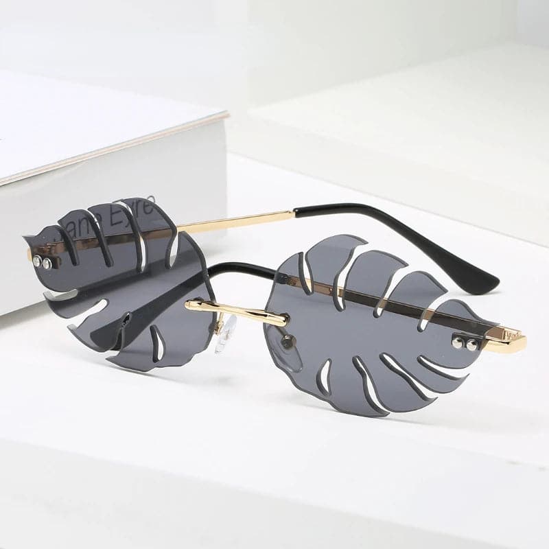 New Fashion Sunglasses 2024  Ladies Irregular Leaf Shape Sunglasses Trend Funny Party Beach Glasses UV400 - Boutique Beauté Santé 