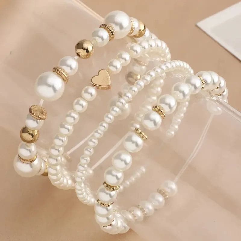 Ensemble de bracelets Pearl Love pour femme, beaux et polyvalents, bijoux élégants et à la mode, 4 ins, haute qualité - Boutique Beauté Santé 