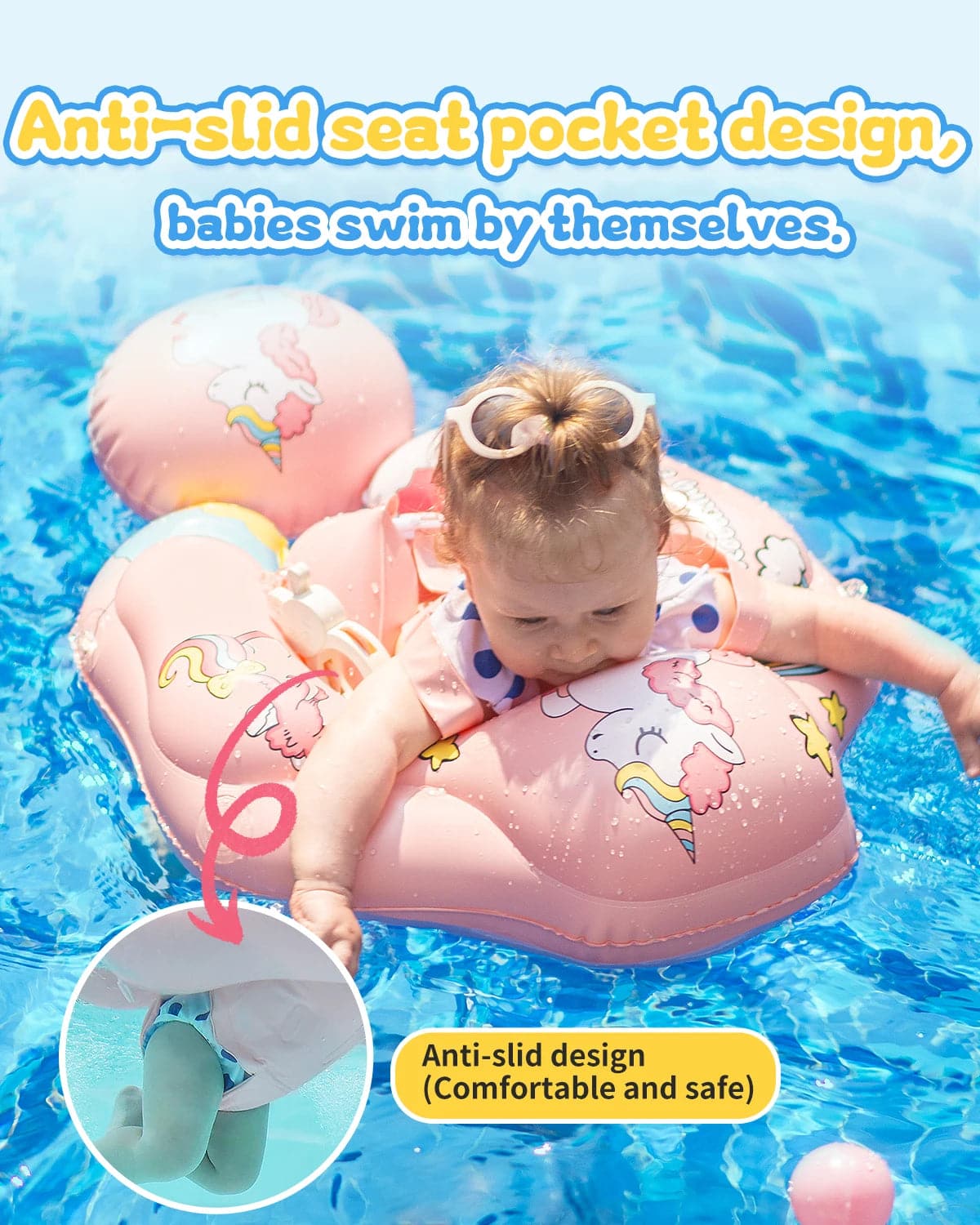 Joli bébé flotteur de piscine gonflable bébé flotteur de natation bébé anneau de flotteur de natation flotteur de piscine pour tout-petits pour 6-30 mois garçons filles flotteur d'entraînement de natation avec siège - Boutique Beauté Santé 