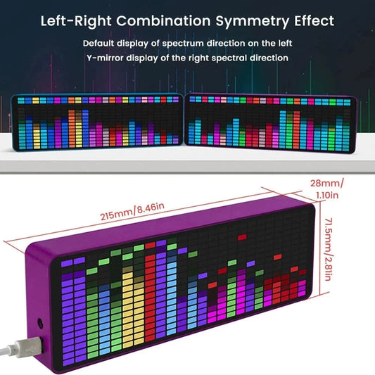 LED Music Spectrum Rhythm Display Voice Control Level Indicator Dazzling RGB Rhythm Pickup Kit Atmosphere Light Electronic Clock