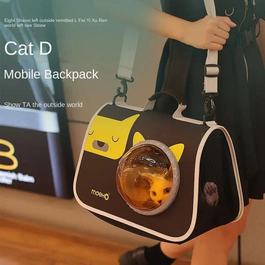 Pet Cat Bag Go Out Portable Clear One-shoulder Backpack Space Capsule Cat Carry Bag Portable Foldable Cat Cage Pet Supplies - Boutique Beauté Santé 