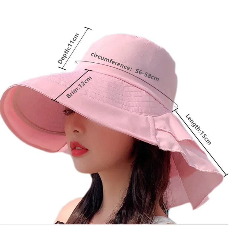 Sparsil Women's Summer Hat for The Sun Wide Brim UV Neck Protection Solar Beach Hats Foldable Ponytail Travel Sun Panama Caps - Boutique Beauté Santé 