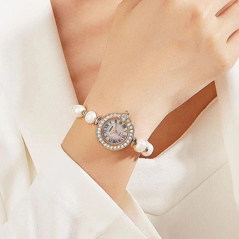 DOM 1565 Quartz Watch Women Diamond Round Golden Bracelet Watches Luxury Fashion Pointer Wristwatches Ladies Clock Birthday Gift - Boutique Beauté Santé 